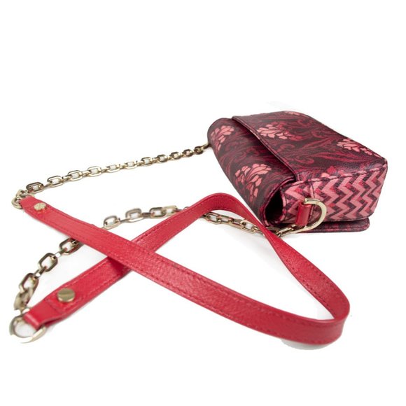 TORY BURCH Robinson Carmine Floral Printed Adjustable Chain Mini Crossbo… - Picture 10 of 12